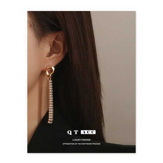 Gold Plated Tassel Minimalist Earring Dangle