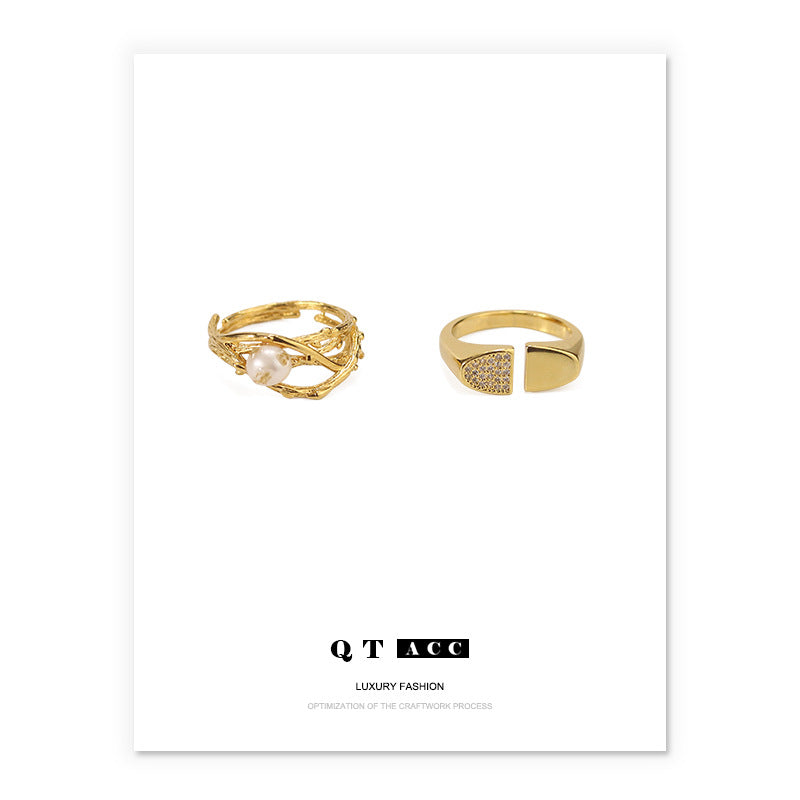 Gold Plated Geometric Minimalist Ring