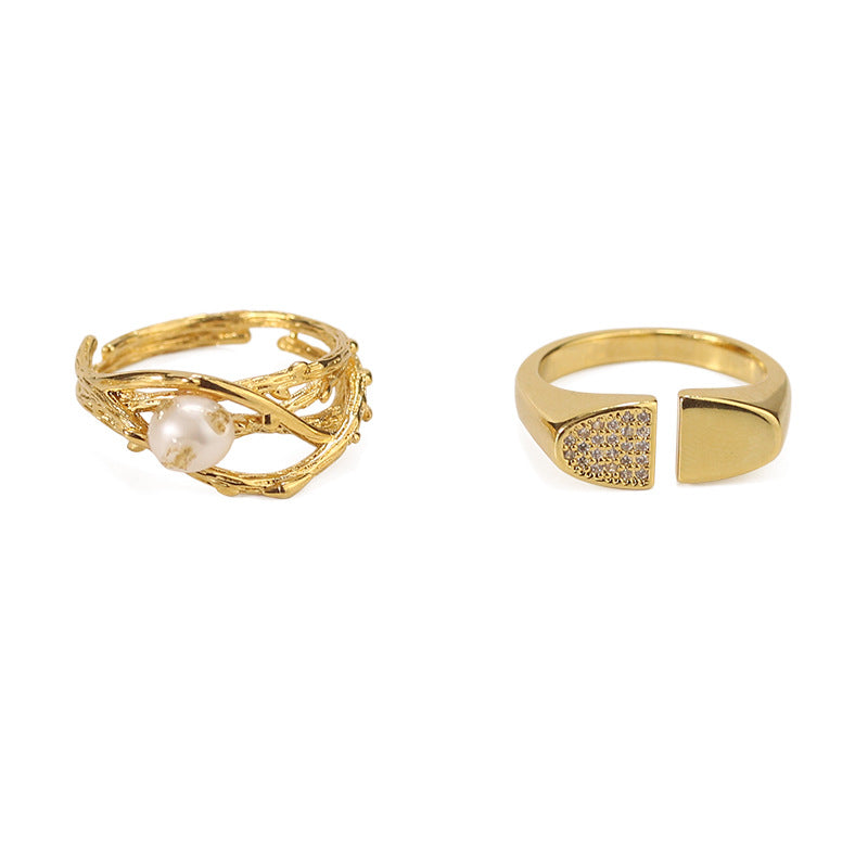 Gold Plated Geometric Minimalist Ring