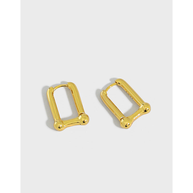 Gold Plated Box  Minimalist Earring Hoops