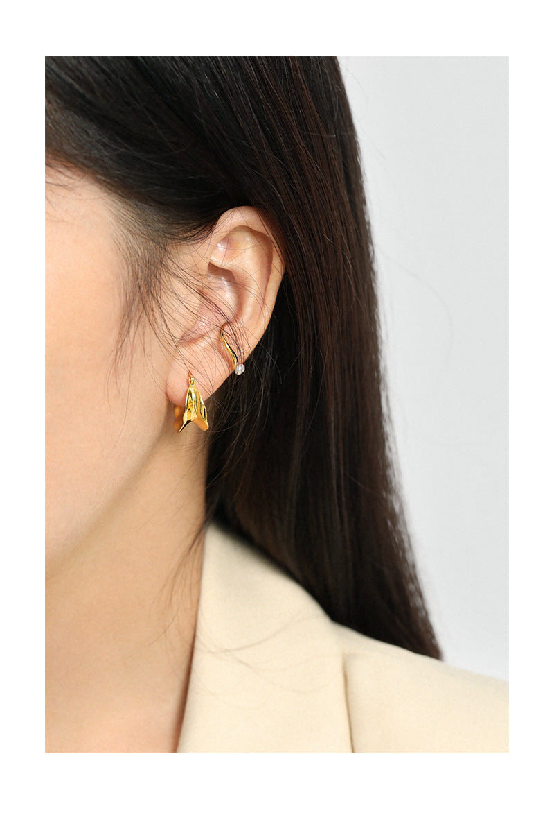 Gold Plated Round Minimalist Earring Hoops