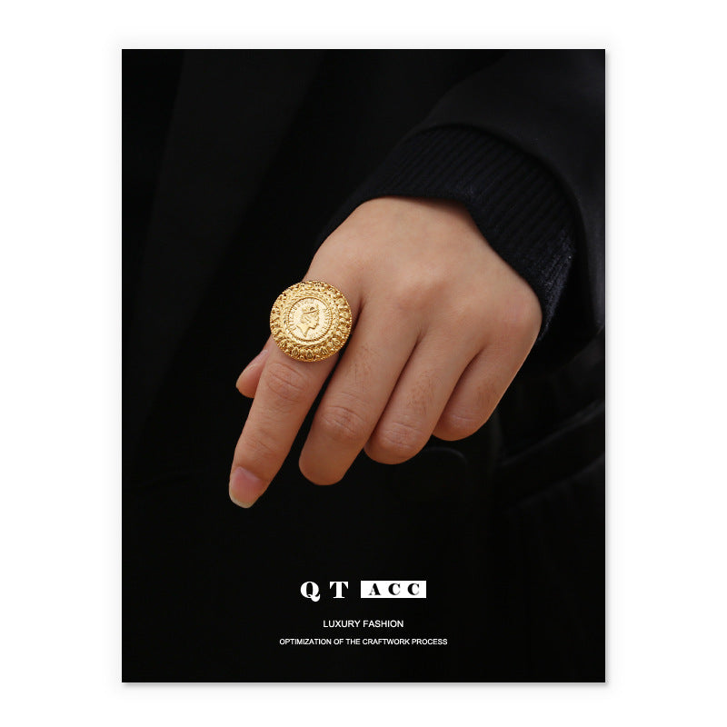 Gold Plated Geometric Circle Minimalist Ring