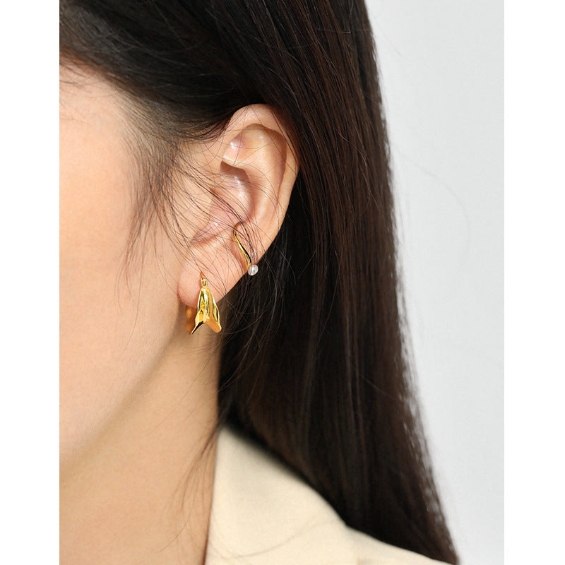 Gold Plated Round Minimalist Earring Hoops