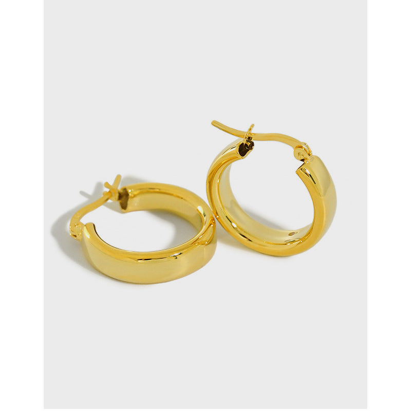 Gold Plated Round Minimalist Earring Hoops