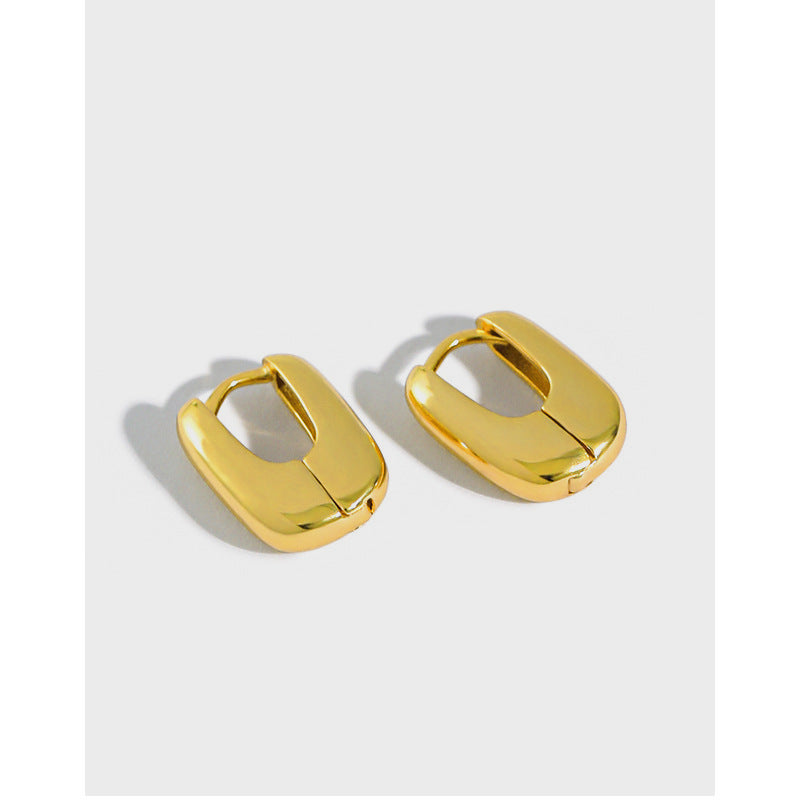 Gold Plated Round Minimalist Earring Hoops