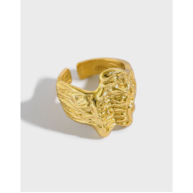 Gold Plated Grid Minimalist Ring