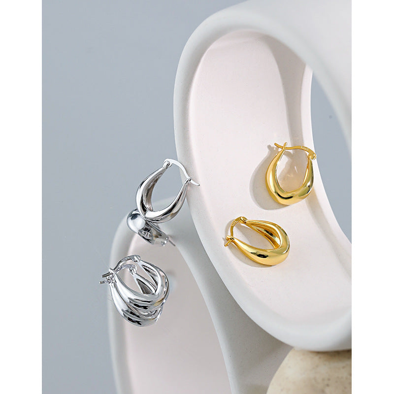 Gold Plated Round Minimalist Earring Hoops