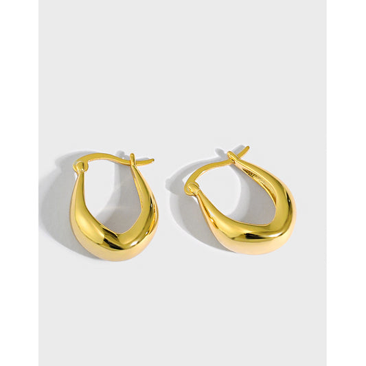 Gold Plated Round Minimalist Earring Hoops