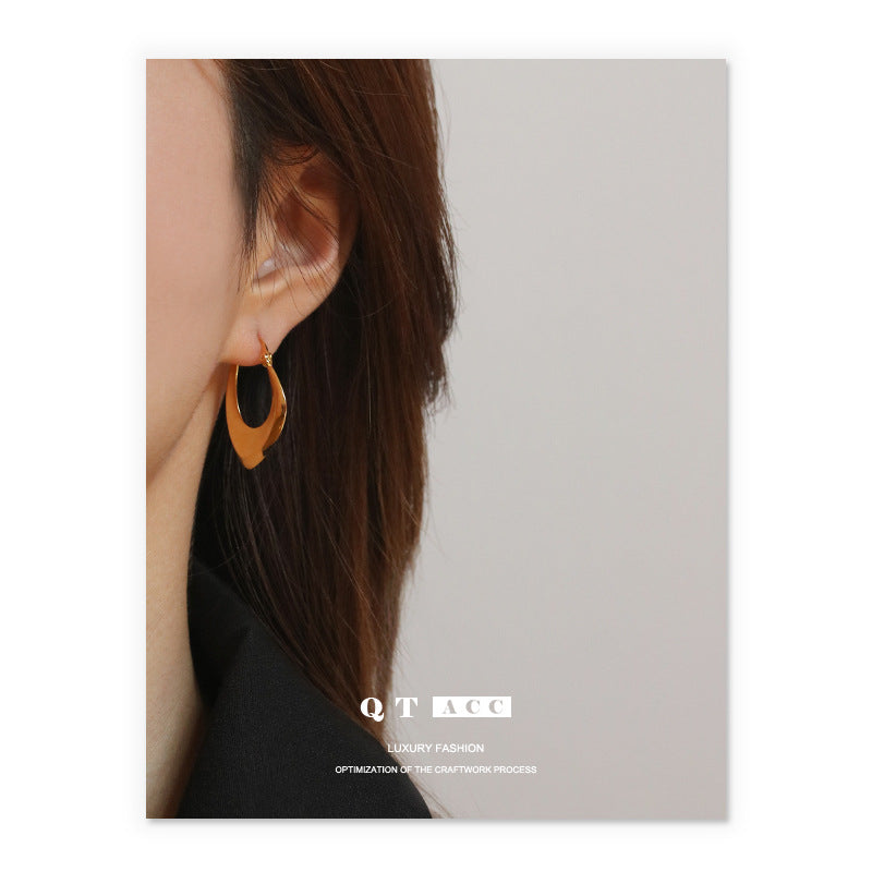 Gold Plated Geometry Minimalist Earring Hoops