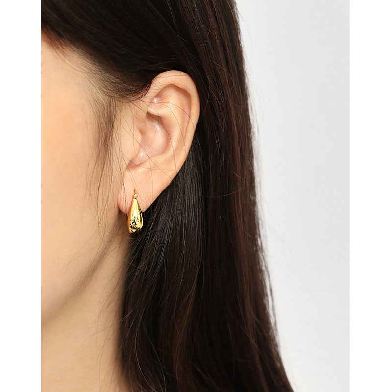 Gold Plated Round Minimalist Earring Hoops