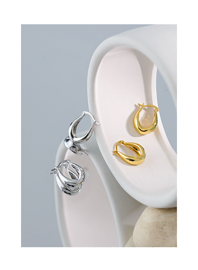 Gold Plated Round Minimalist Earring Hoops