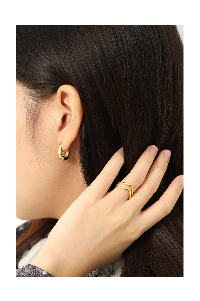 Gold Plated Round Minimalist Earring Hoops