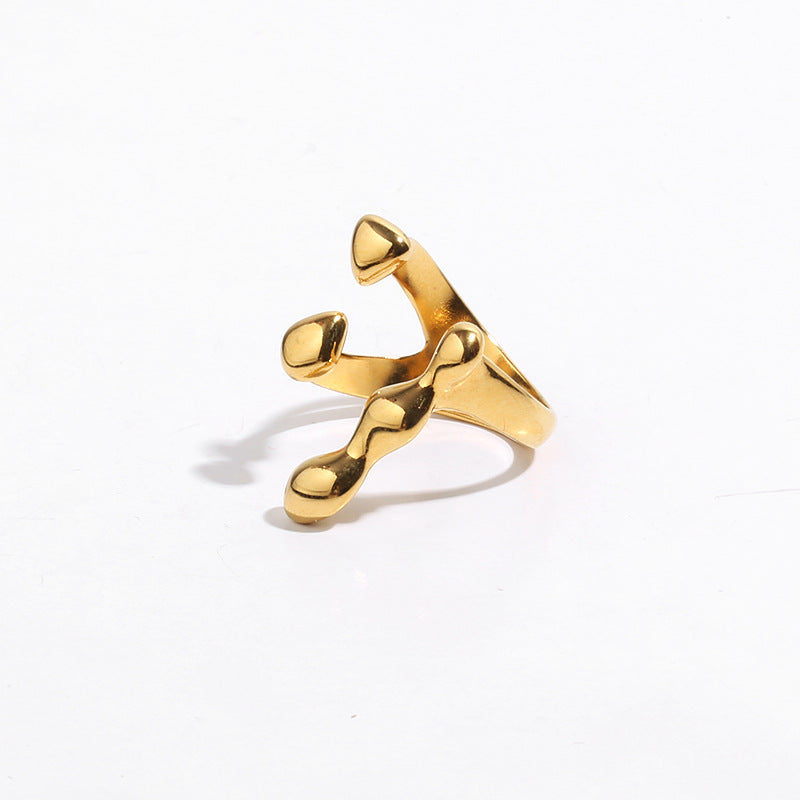 Gold Plated Geometric Minimalist Ring