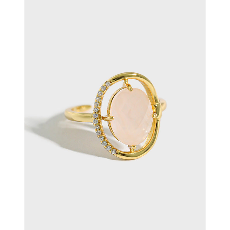 Gold Plated Button Minimalist Ring