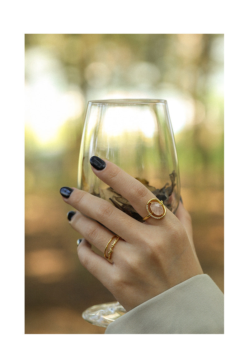 Gold Plated Button Minimalist Ring