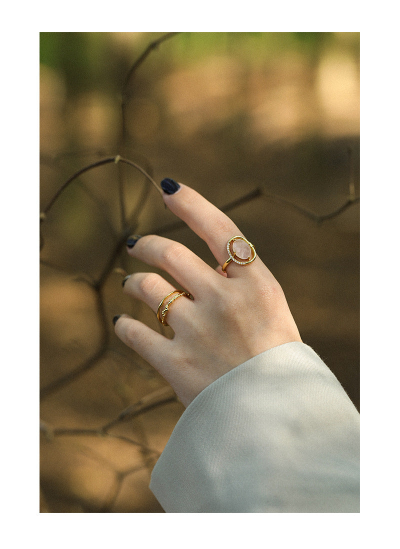 Gold Plated Button Minimalist Ring