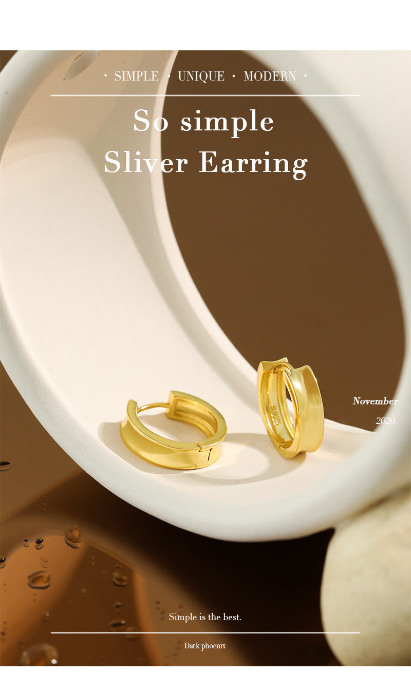 Gold Plated Round Minimalist Earring Hoops