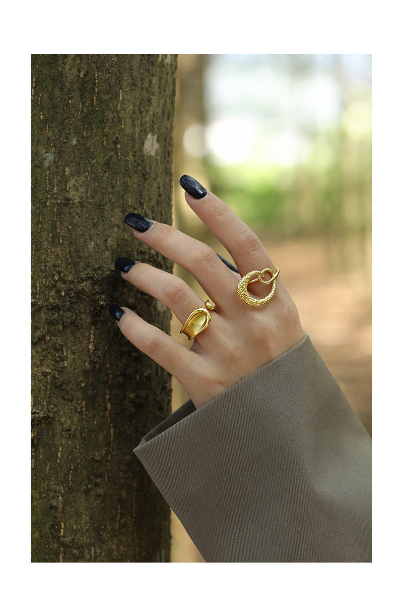 Silver Round Minimalist Ring