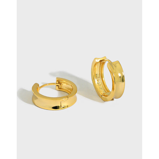 Gold Plated Round Minimalist Earring Hoops