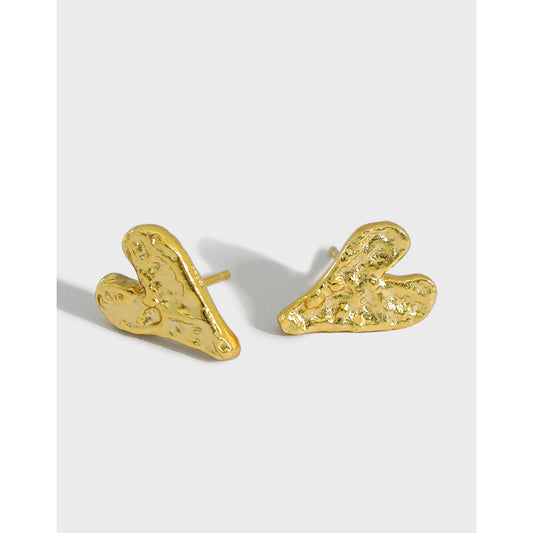 Gold Plated Love Minimalist Earring Stud