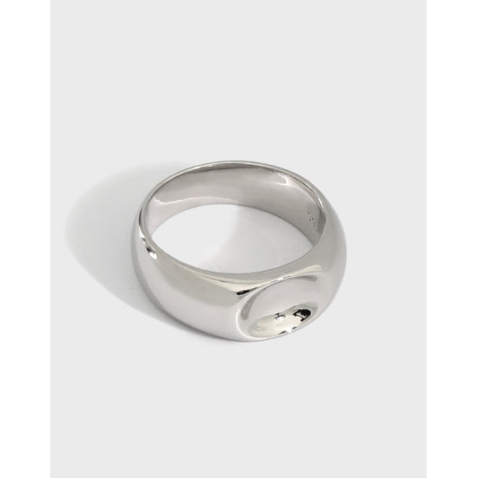 Silver Round Minimalist Ring