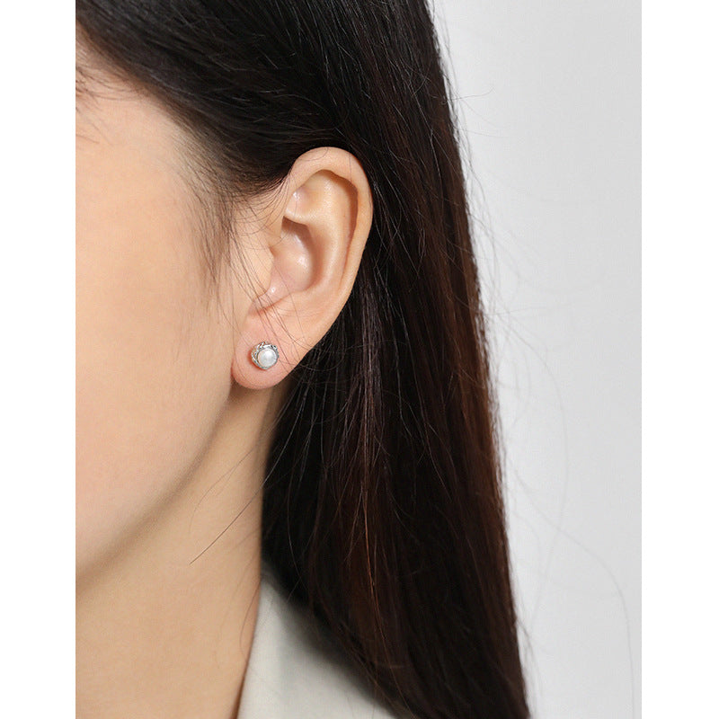 Gold Plated Pearl Minimalist Earring Stud