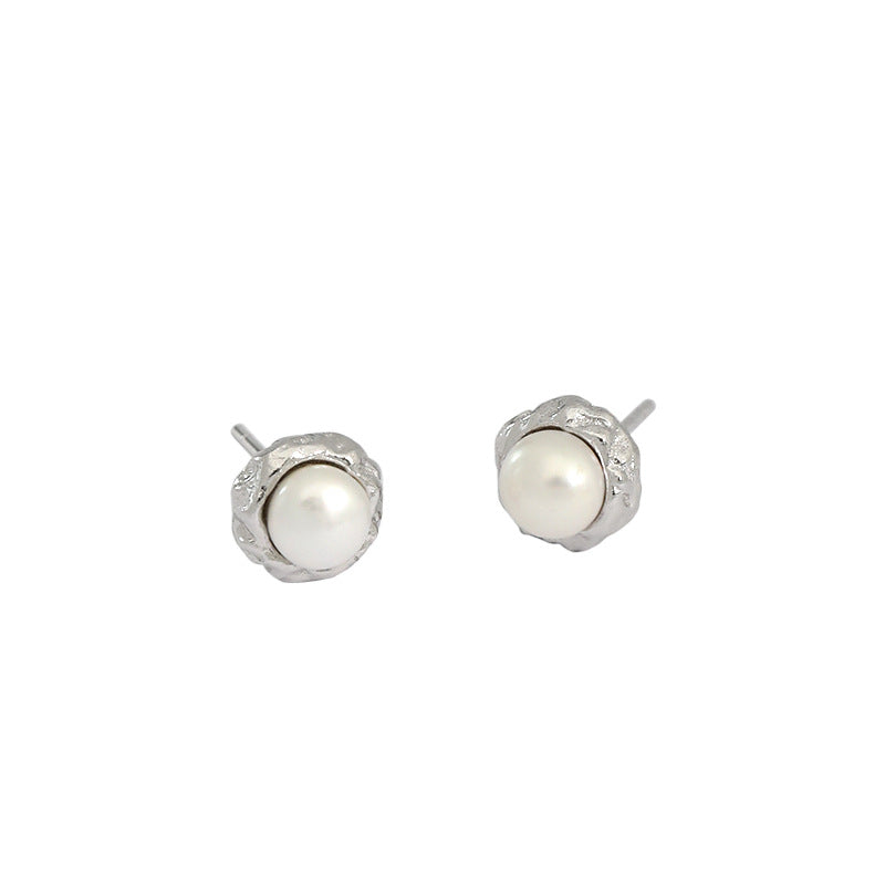 Gold Plated Pearl Minimalist Earring Stud