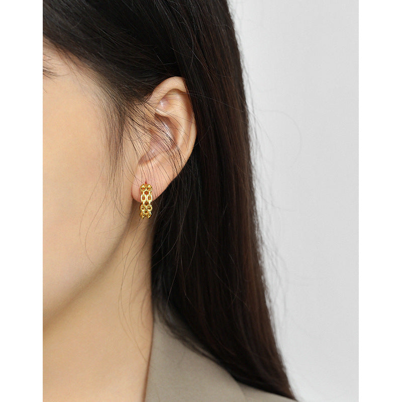 Gold Plated Round Minimalist Earring Hoops