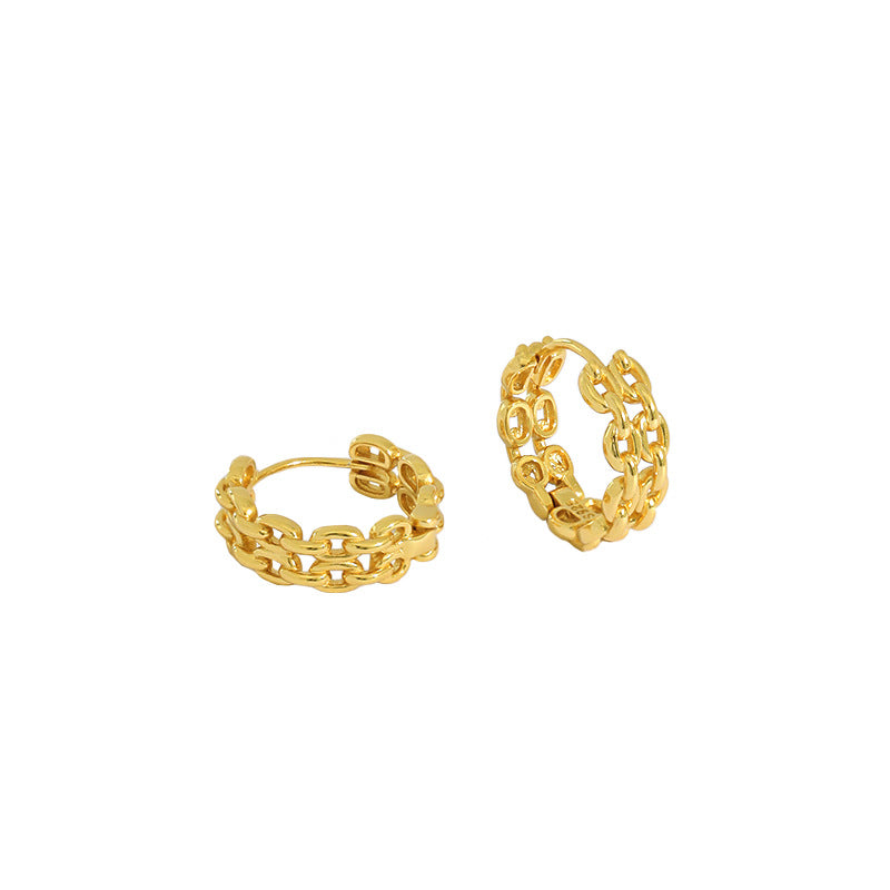 Gold Plated Round Minimalist Earring Hoops