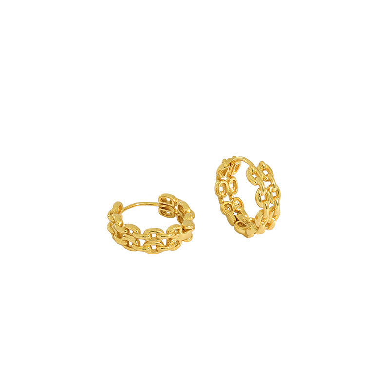 Gold Plated Round Minimalist Earring Hoops