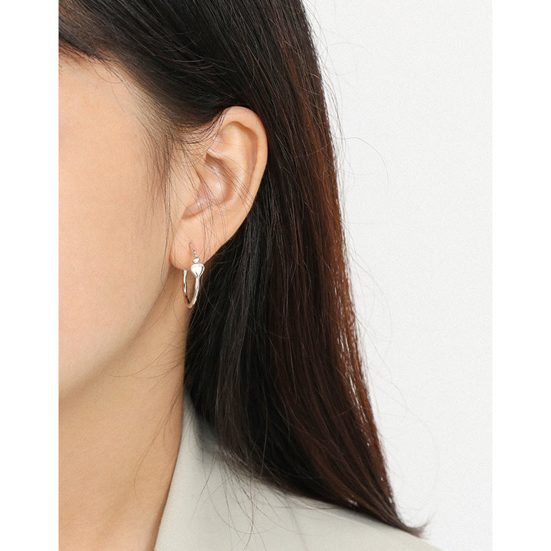 Silver Heart Minimalist Earring Stud