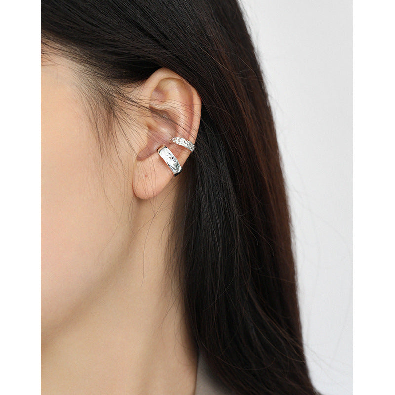 Silver Round Minimalist Earring Cuff