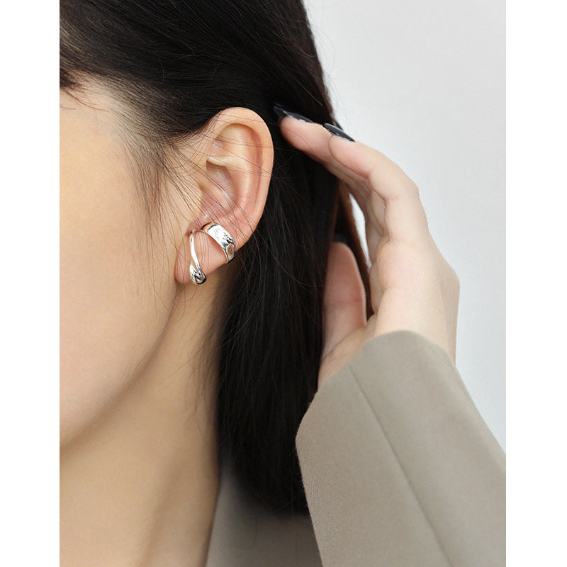 Silver Round Minimalist Earring Cuff