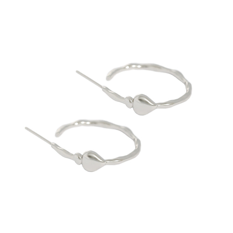 Silver Heart Minimalist Earring Stud