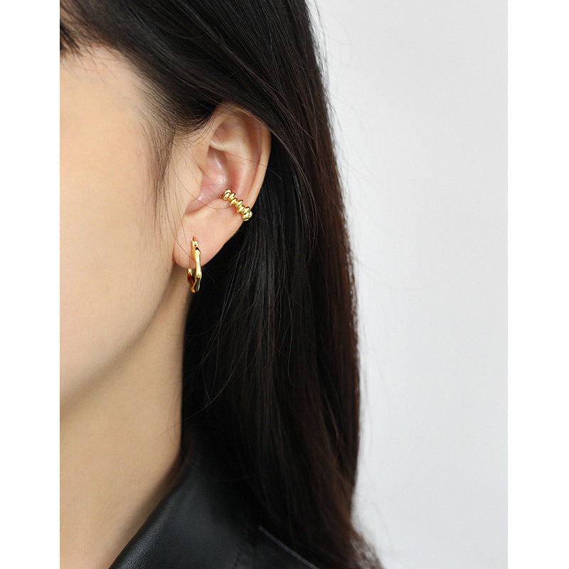 Gold Plated Round Minimalist Earring Hoops