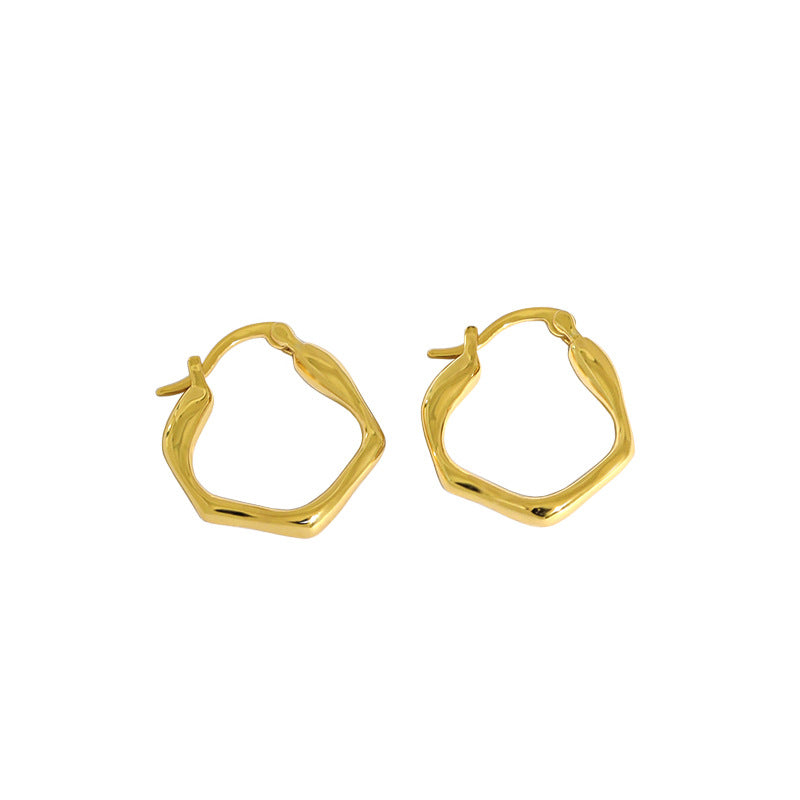 Gold Plated Round Minimalist Earring Hoops