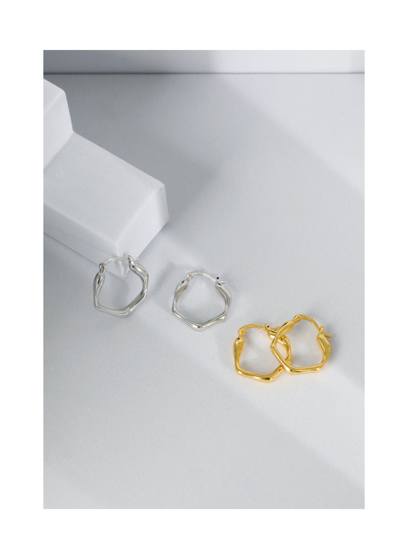 Gold Plated Round Minimalist Earring Hoops