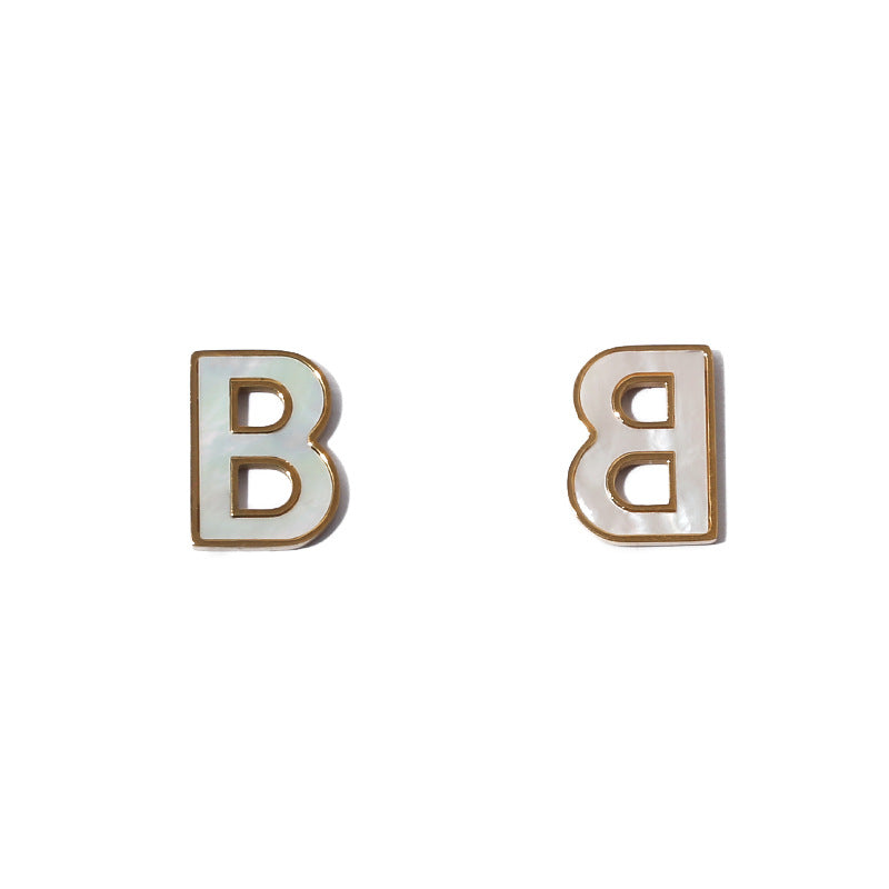 Gold Plated Letters Minimalist Earring Stud