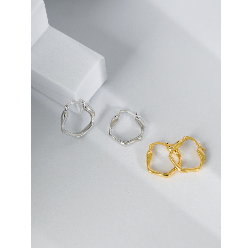 Gold Plated Round Minimalist Earring Hoops