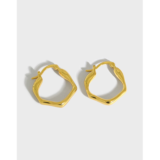 Gold Plated Round Minimalist Earring Hoops