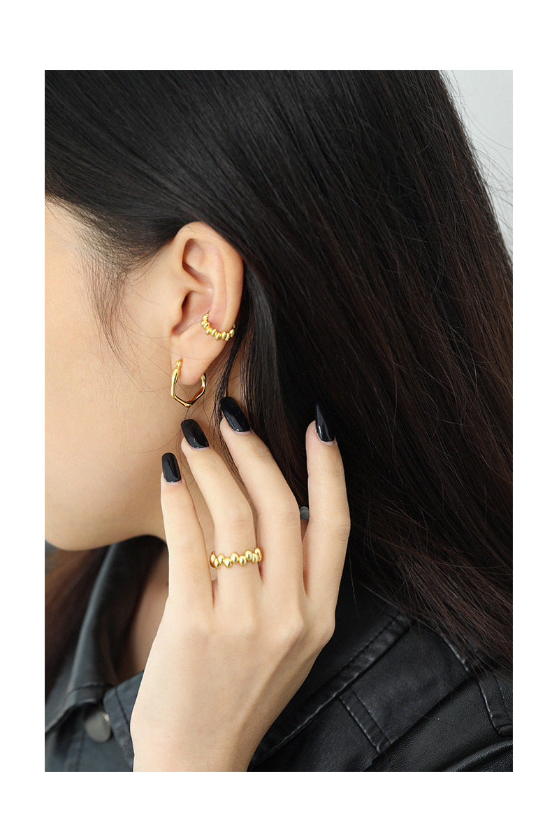 Gold Plated Round Minimalist Earring Hoops