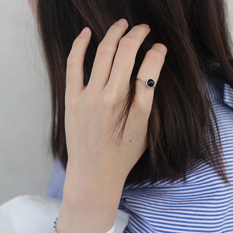 Silver Gem Minimalist Ring