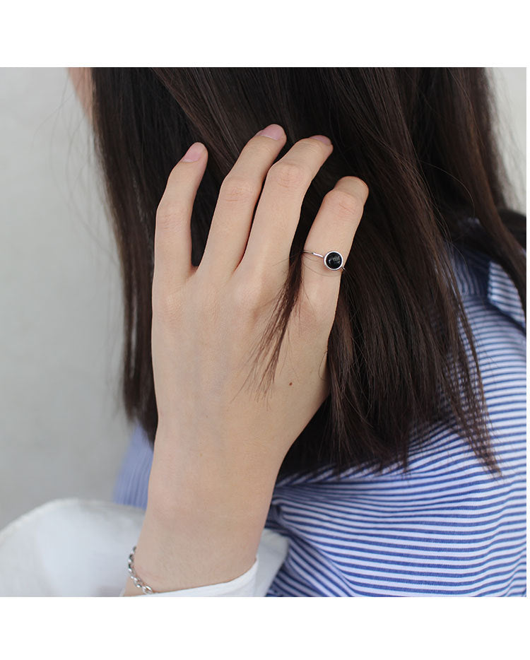 Silver Gem Minimalist Ring