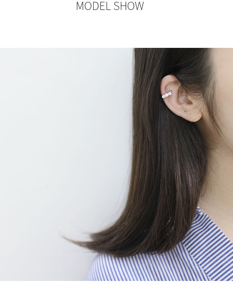 Silver Round Minimalist Earring Cuff