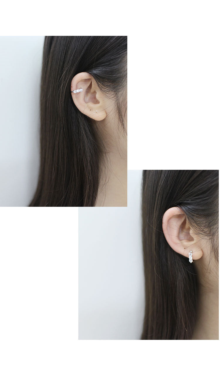 Silver Round Minimalist Earring Cuff