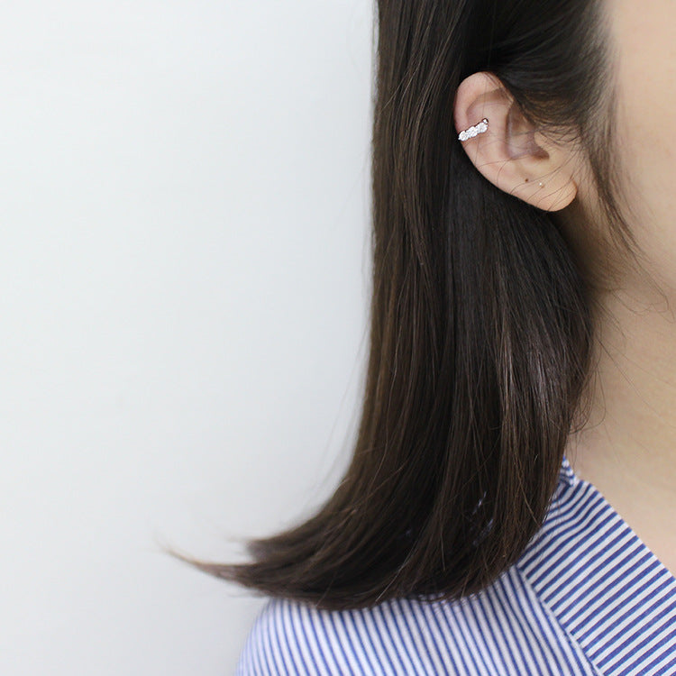 Silver Round Minimalist Earring Cuff