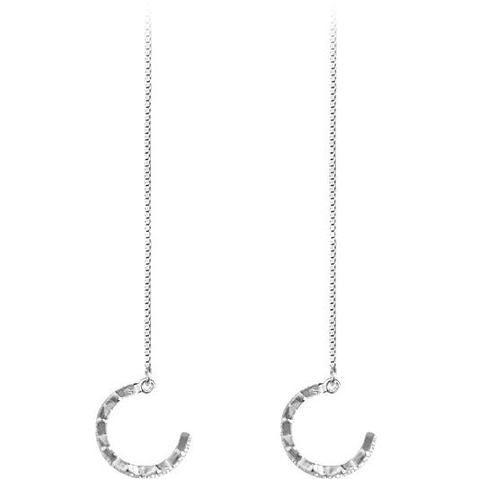 Silver Chain Minimalist Earring Stud