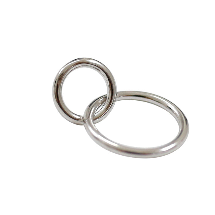 Silver Round Minimalist Earring Stud