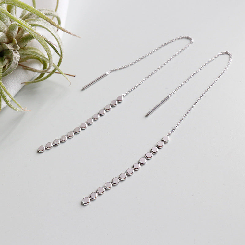 Silver Chain Minimalist Earring Stud