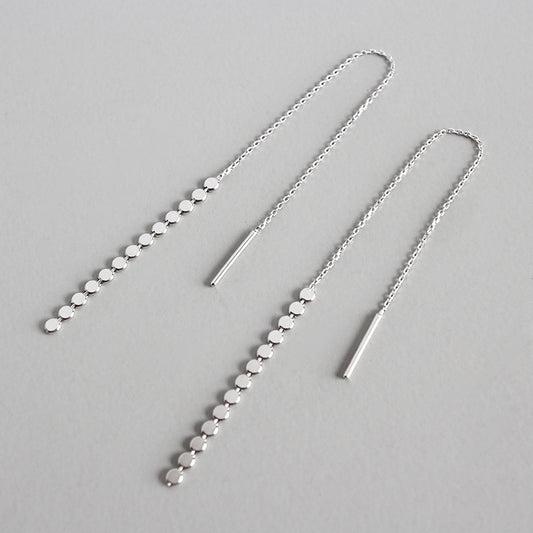 Silver Chain Minimalist Earring Stud